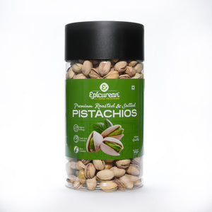 Epicurean Premium Roasted & Salted Pistachios 500g | Deliciously Crunchy, 100% Natural Pistachios